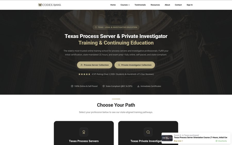 CODEX Educational Platform — website design by CODEX BizOps
